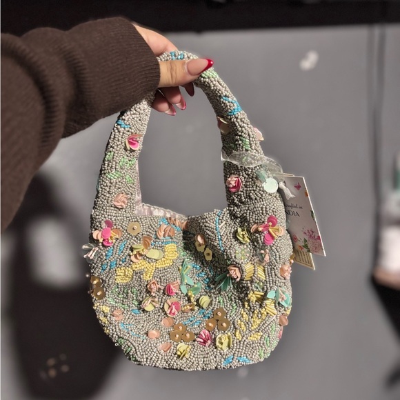 Handbags - Floral Beaded Women's Bag